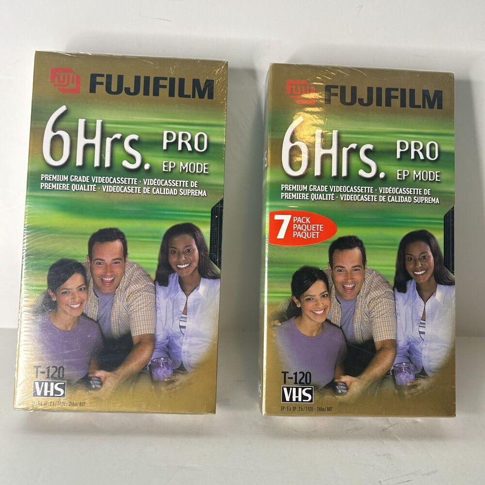 Fujifilm Premium 2 Pack Grade 6 Hrs. Pro EP mode T-120 VHS Tape NIB